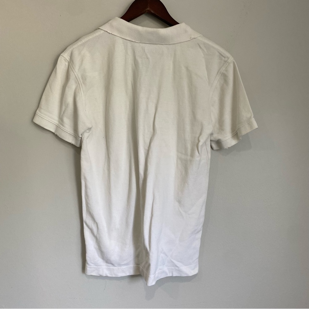 AEROPOSTALE Mens Medium White Distressed Short Sleeve Polo Shirt UU15 - Picture 4 of 5